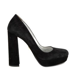 Prada Calzature Donna Camoscio Black Suede Heels